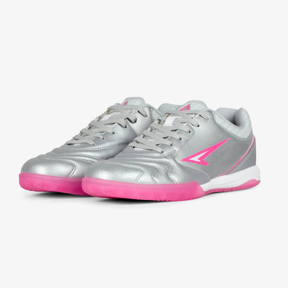 ZAPATILLAS FUTBOL SALA / MICROFUTBOL LEGEND PLATEADO X ROSADO