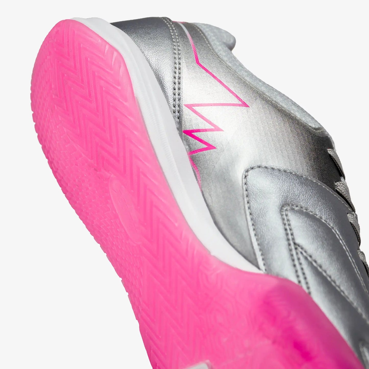 ZAPATILLAS FUTBOL SALA / MICROFUTBOL LEGEND PLATEADO X ROSADO