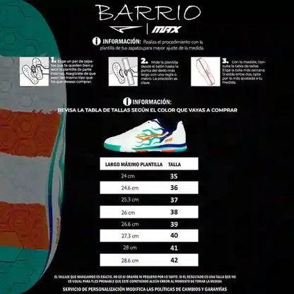 ZAPATILLAS BARRIO BLANCO X AGUAMARINA FUTSAL - MICROFUTBOL