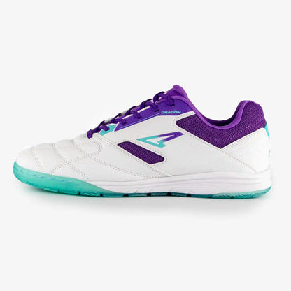 ZAPATILLAS FUTBOL SALA / MICROFUTBOL DRAGON BLANCO X MORADO