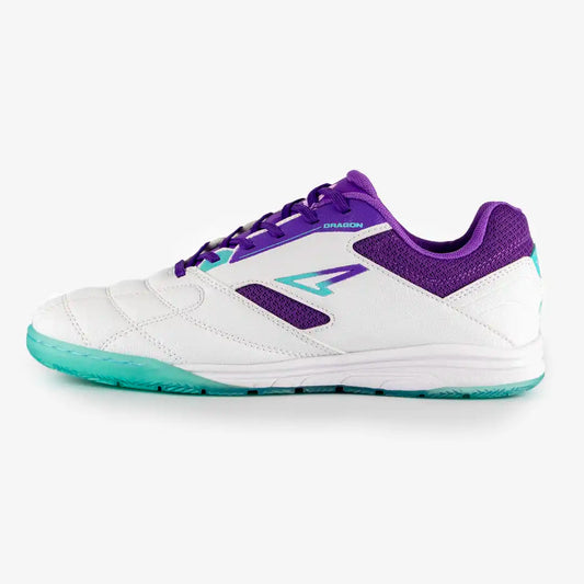 ZAPATILLAS FUTBOL SALA / MICROFUTBOL DRAGON BLANCO X MORADO